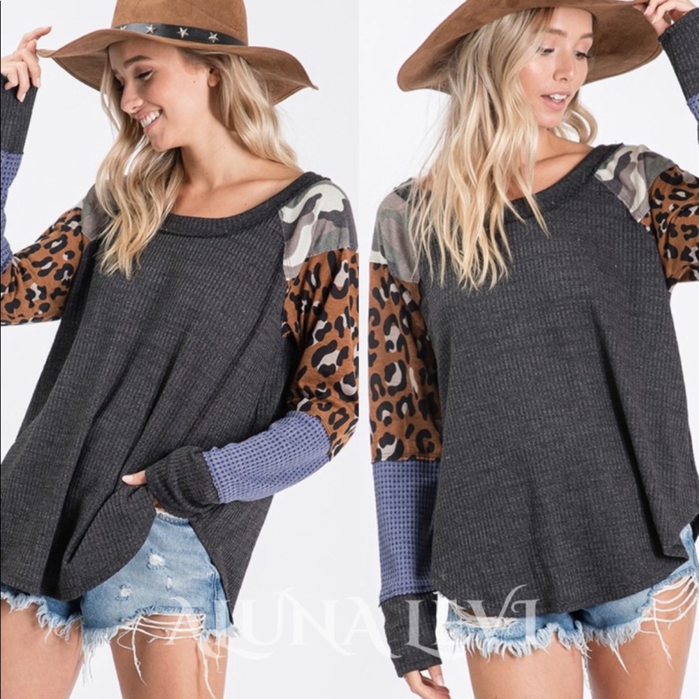 Leopard print Camo top!